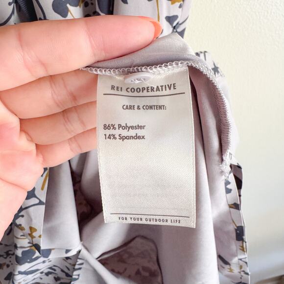 REI Coop Purple + Green Lilac Tint Floral Print Sun Up Midi Shirt Dress - XS - Picture 5 of 9